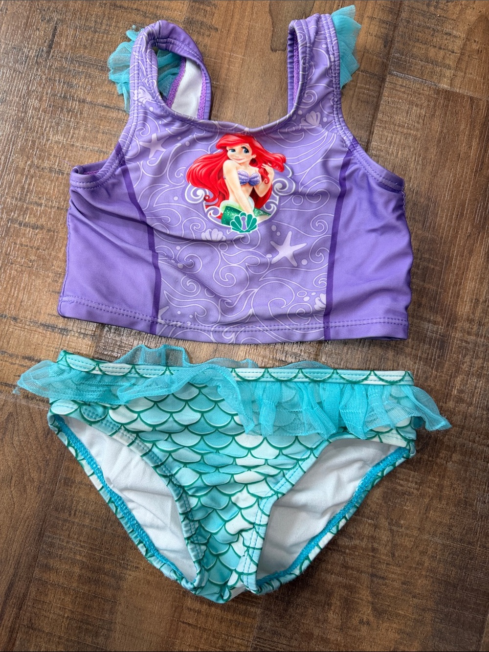 Disney Purple & Teal Ariel Two-Piece Swim Set